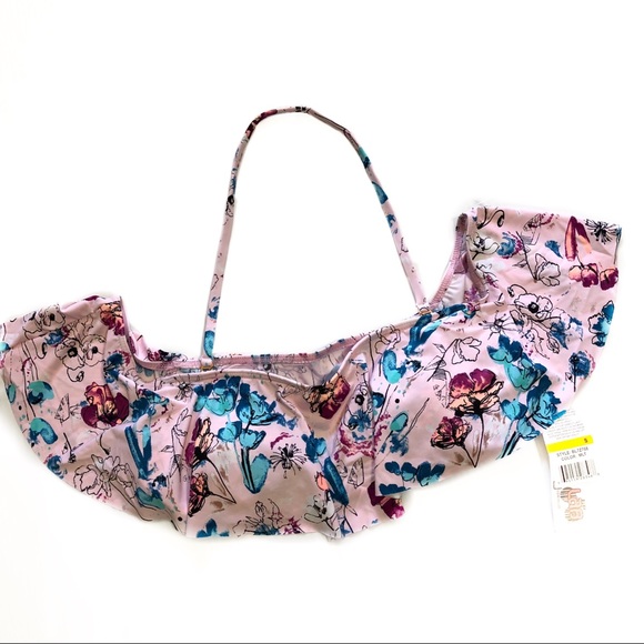 🆕BikiniLab bouquet ruffle bikini top small - Picture 2 of 5